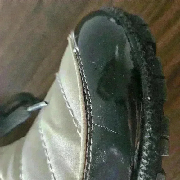 Sporto Quilted Champagne Nylon Winter Bootie with Faux Fur Lining Size 10 - Picture 7 of 11